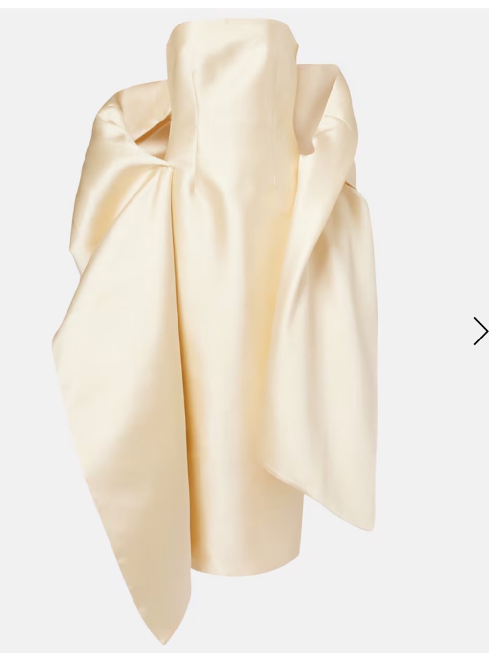 Solace London Renee caped satin gown in Ivory